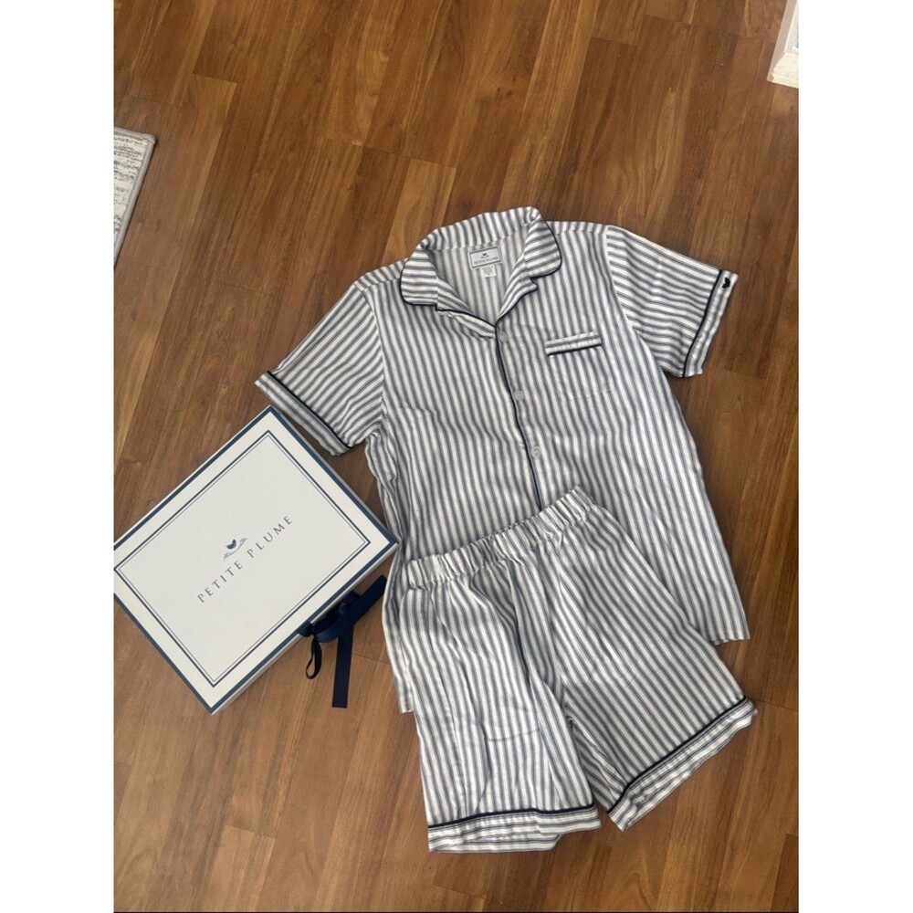 Petite Plume Short Sleeve Top and Shorts Pajama Set Boys Size 12 with Gift Box